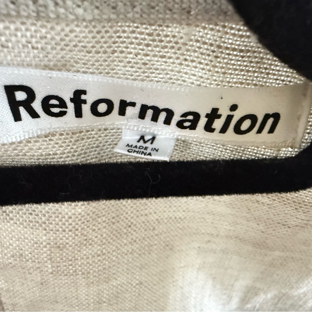 Reformation Beige Tie-Waist Mini Dress - Picture 5 of 9